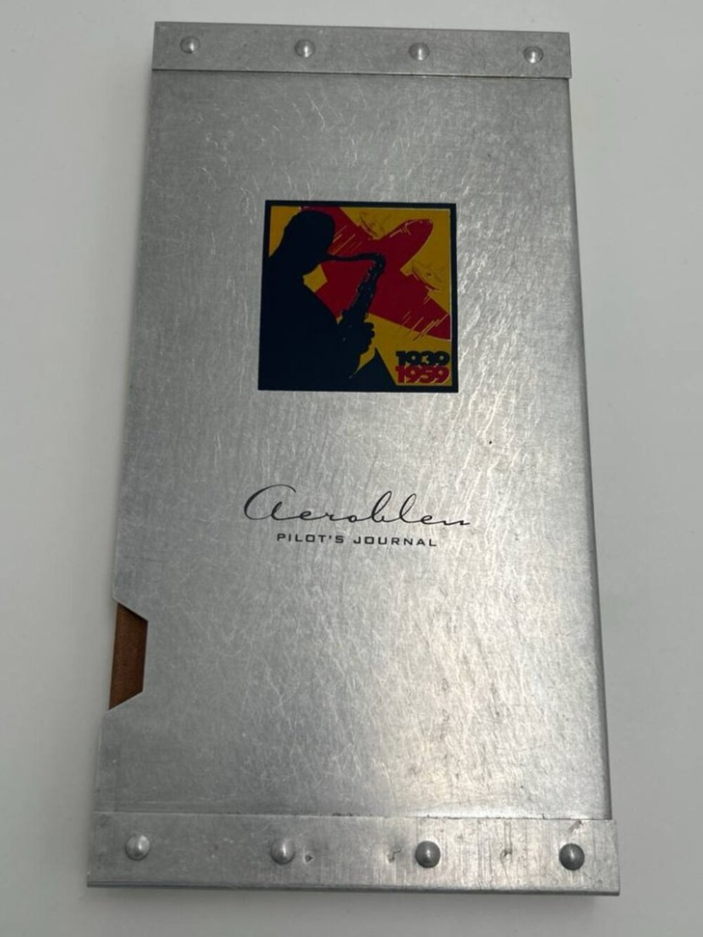 Vintage Aerobleu Pilots Journal Max Morgan 1947 Jazz Novelty Book Metal Case 🎷✈